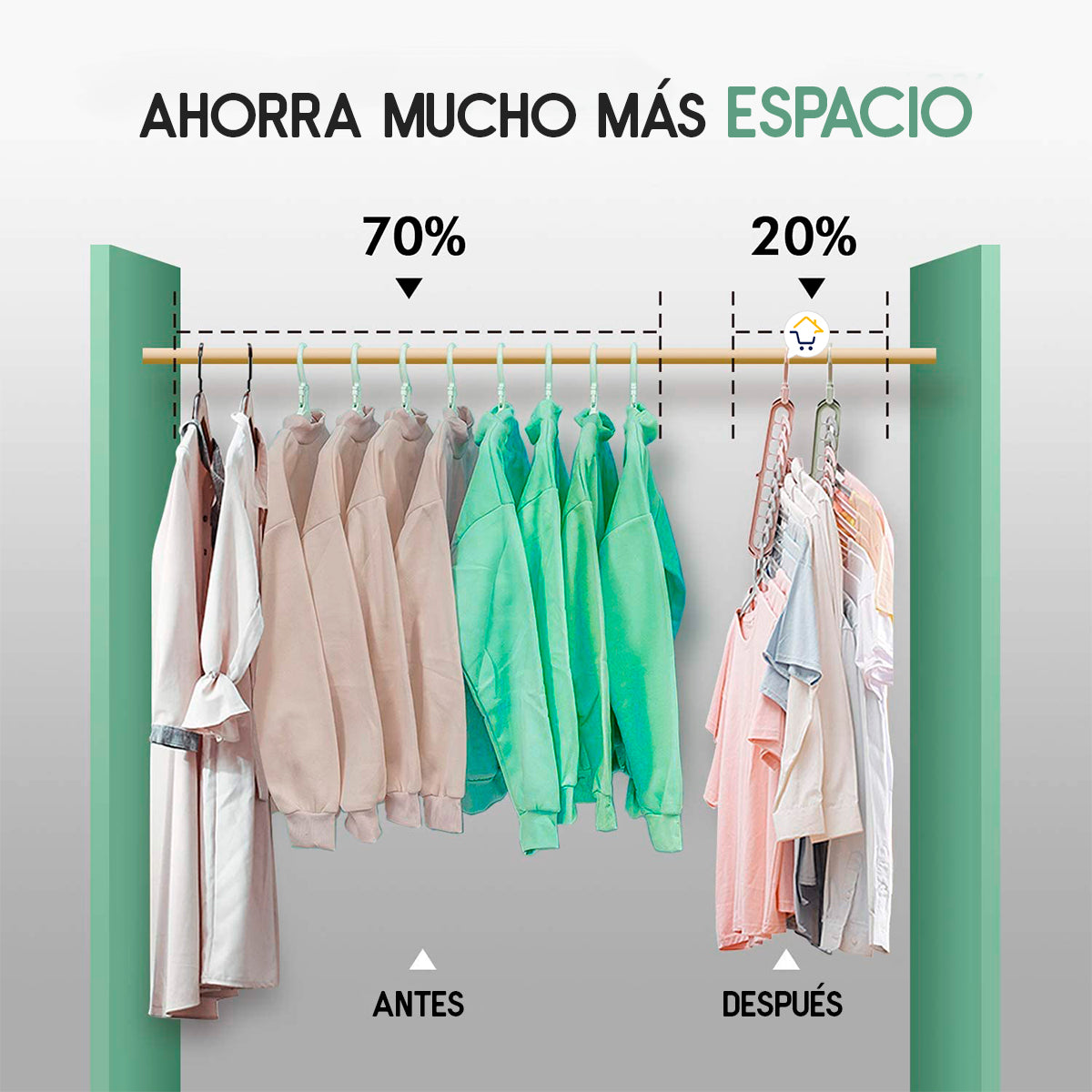 Gancho Ahorrador Espacio X5 Organizador Ropa Closet Z106